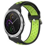 Per Garmin Vivoactive 3 20mm Cinturino in silicone sportivo traforato traspirante (nero lime)