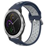 Per Garmin Vivoactive3 Cinturino in silicone sportivo traforato da 20 mm (blu notte + grigio)