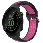 Per Garmin Forerunner 158 20mm Cinturino sportivo in silicone traspirante traforato (nero + rosa rossa)