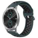 Per Garmin VivoMove Luxe 20mm Cinturino sportivo in silicone traspirante traforato (verde oliva + nero)