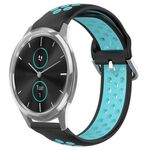 Per Garmin VivoMove Luxe 20mm Cinturino per orologio sportivo in silicone traspirante perforato (nero + blu)