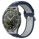 Per Huawei Watch GT3 SE Cinturino sportivo in silicone traforato traspirante da 22 mm (blu notte + grigio)