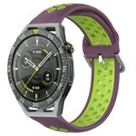 Per Huawei Watch GT3 SE 22mm Cinturino in silicone sportivo traforato traspirante (viola + lime)