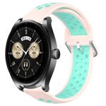 Per Huawei Watch Buds 22mm Cinturino in silicone sportivo traforato traspirante (rosa + anatra d'acqua)