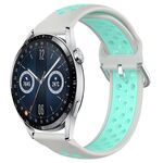 Per Huawei Watch GT3 46mm 22mm Cinturino in silicone sportivo traspirante traforato (grigio + anatra d'acqua)