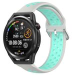 Per Huawei Watch GT Runner 22mm Cinturino in silicone sportivo traforato traspirante (grigio + anatra d'acqua)