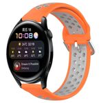 Per Huawei Watch 3 Cinturino in silicone sportivo traforato da 22 mm traforato (arancione + grigio)