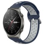 Per Huawei GT2 Pro 22mm Cinturino sportivo in silicone traspirante traforato (blu notte + grigio)