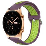 For Honor Watch GS 3 22mm Cinturino in silicone sportivo traforato traspirante (viola + lime)