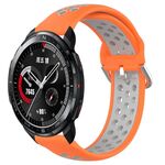 For Honor Watch GS Pro 22mm Cinturino in silicone sportivo traforato traspirante (arancione + grigio)