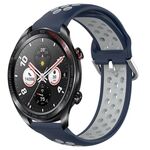 For Honor Watch Dream 22mm Cinturino in silicone sportivo traforato e traspirante (blu notte + grigio)