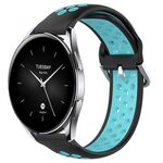 Per Xiaomi Watch S2 42mm 22mm Cinturino sportivo in silicone traspirante traforato (nero + blu)