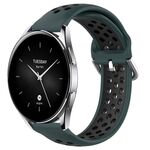 Per Xiaomi Watch S2 46mm 22mm Cinturino in silicone sportivo traspirante traforato (verde oliva + nero)