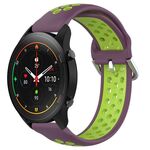 Per Xiaomi MI Watch S1 Pro 22mm Cinturino in silicone sportivo traforato traspirante (viola + lime)