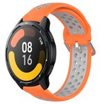 Per Xiaomi Watch S1 Active 22mm Cinturino in silicone sportivo traforato traspirante (arancione + grigio)