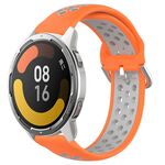 Per Xiaomi MI Watch Color 2 22mm Cinturino in silicone sportivo traforato traspirante (arancione + grigio)