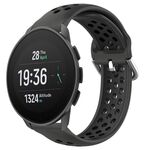 Per Suunto 9 Peak Pro 22mm Cinturino in silicone sportivo traspirante perforato (nero)