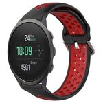 Per cinturino sportivo in silicone traspirante perforato Suunto 5 Peak 22mm (nero + rosso)