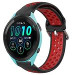 Per Garmin Forerunner 265 22mm Cinturino sportivo in silicone traspirante traforato (nero + rosso)