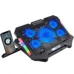 S500 regolabile in altezza 5 ventole silenziose pad di raffreddamento per laptop da gioco RGB con supporto per telefono