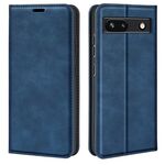 Per Google Pixel 7a Custodia per telefono in pelle con aspirazione magnetica retro-pelle (blu scuro)