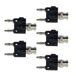 5pcs BNC maschio a doppia spina femmina a banana da 4 mm connettore maschio impilabile (nero)