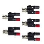 Spina maschio BNC da 5 pezzi a due connettori femmina jack a banana Adattatore RF (nero)