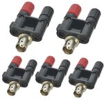 Jack femmina BNC da 5 pezzi a doppio connettore coassiale per adattatore RF jack femmina a banana (nero)