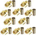 10pcs SMA maschio connettore a crimpare per RG58 / LMR195 / RG142 / RG400