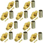 10pcs SMA femmina connettore a crimpare per RG58 / LMR195 / RG142 / RG400