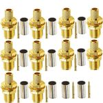 10pcs RP SMA Connettore femmina a crimpare per RG58 / LMR195 / RG142 / RG400