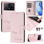 Per Xiaomi Poco X6 Pro / Redmi K70E Smile Embossing RFID Custodia in pelle per telefono (rosa)