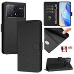 Per Xiaomi Poco X6 Pro / Redmi K70E Smile Embossing RFID Custodia in pelle per telefono (nero)