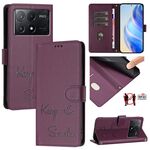 Per Xiaomi Poco X6 Pro / Redmi K70E Smile Embossing RFID Custodia in pelle per telefono (viola)