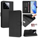 Per Xiaomi 14 Smile Embossing RFID Custodia in pelle per telefono (nero)