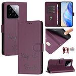 Per Xiaomi 14 Smile Embossing Custodia in pelle RFID per telefono (viola)