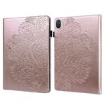 Custodia per tablet in pelle con motivo in rilievo a pavone per Honor Pad 8 (oro rosa)