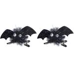 1 paio di forcine per capelli da pipistrello di Halloween per bambini (nero)
