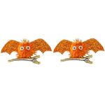 1 paio di forcine per capelli da pipistrello di Halloween per bambini (arancione)