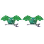 1 paio di forcine per capelli da pipistrello di Halloween per bambini (verde)