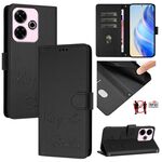 Per Redmi 13 4G / Note 13R Smile Embossing RFID Custodia in pelle per telefono (nero)