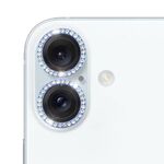 Per iPhone 16/16 Plus 9H Point Drill Camera Lens Protector Ring (blu)
