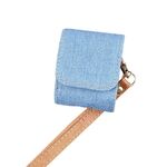 Per AirPods 1/2 Borsa protettiva per cuffie in PU con trama in tessuto da cowboy (azzurro)
