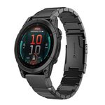 Per Garmin Fenix ​​8 AMOLED 51mm cinturino in acciaio inossidabile tartarugato 26mm (nero)