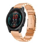 Per Garmin Fenix ​​8 AMOLED 51mm tartaruga cinturino in acciaio inossidabile 26mm (oro rosa)