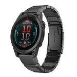 Per Garmin Fenix ​​8 MIP 51mm cinturino in acciaio inossidabile tartarugato 26mm (nero)