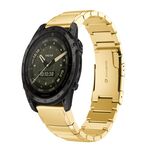 Per Garmin Tactix 7 AMOLED cinturino in acciaio inossidabile da 26 mm con guscio di tartaruga (oro)