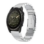 Per Garmin Tactix 7 AMOLED cinturino in acciaio inossidabile da 26 mm con guscio di tartaruga (argento)