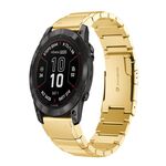 Per Garmin Fenix ​​7X Pro 51mm cinturino in acciaio inossidabile tartarugato 26mm (oro)