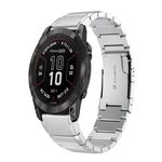 Per Garmin Fenix ​​7X Pro 51mm cinturino in acciaio inossidabile tartarugato 26mm (argento)